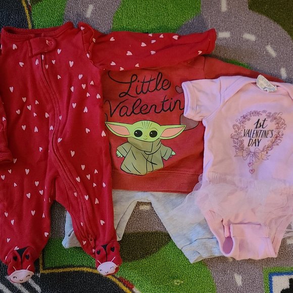 Other - Newborn Valentine Outfit Bundle